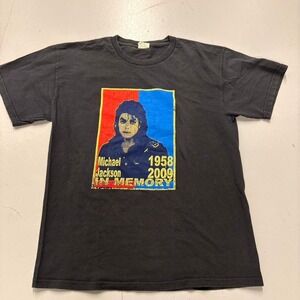 Vintage Michael Jackson 1958-2009 In Memory T-Shirt Black Size M